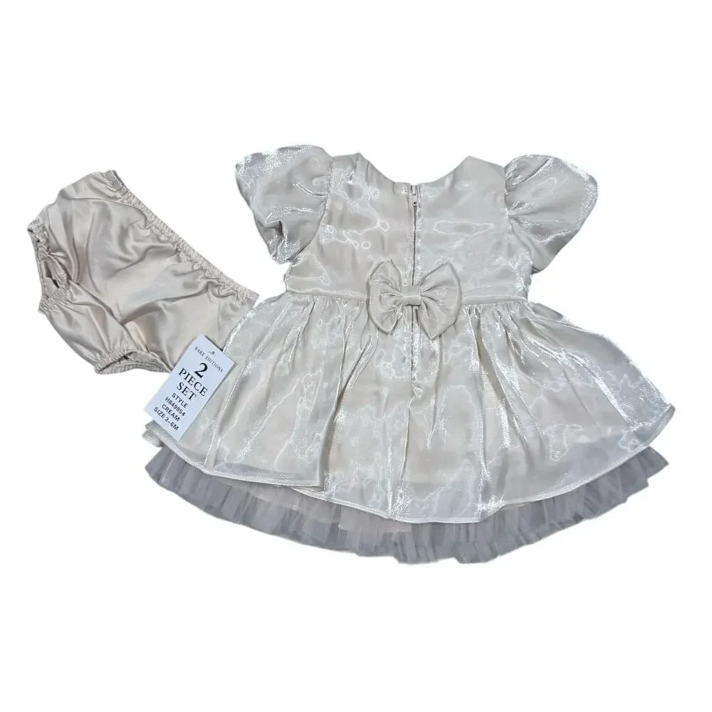 Rare Editions Baby Girl Shimmer Social Dress 3-6M Holiday Special Occasion NWT